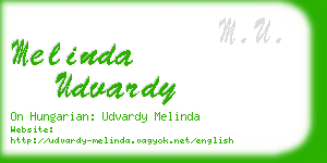 melinda udvardy business card